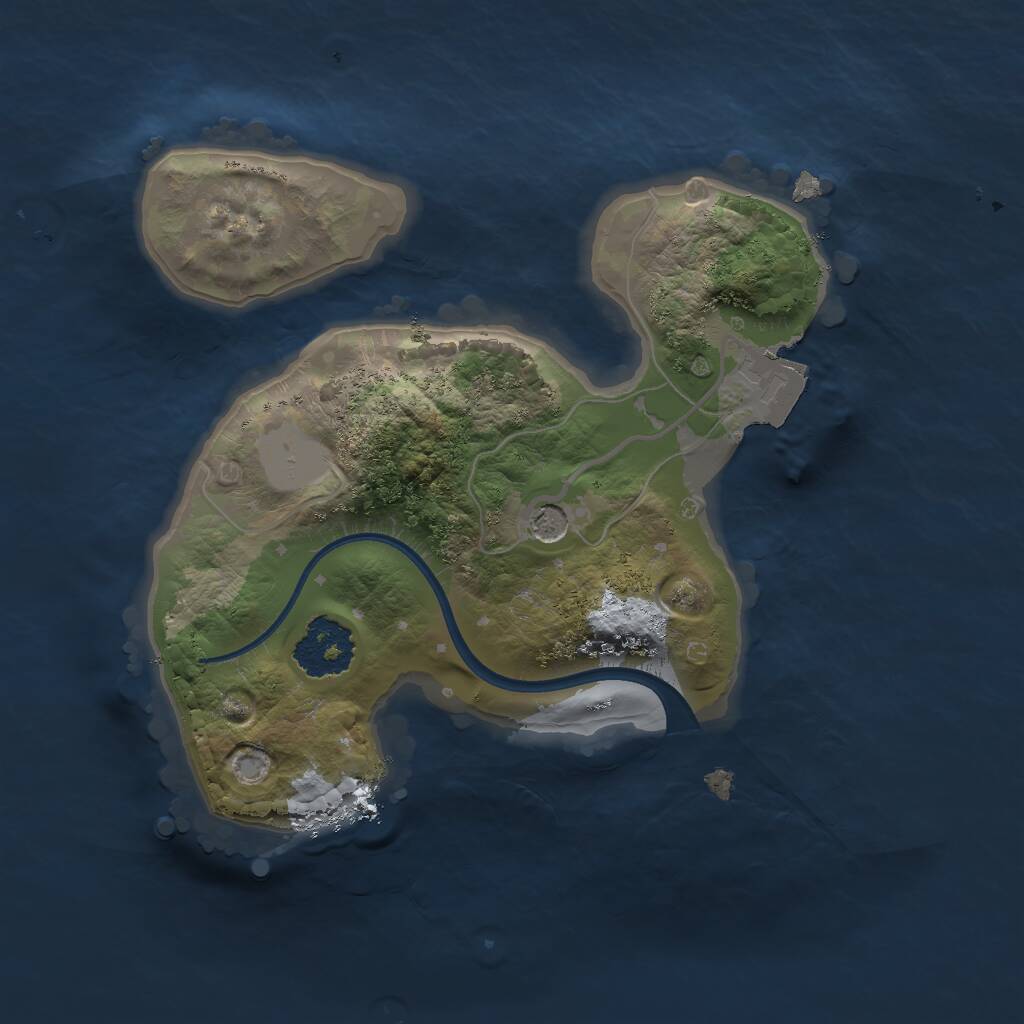 Rust Map: Procedural Map, Size: 1750, Seed: 1404394994, 2 Monuments