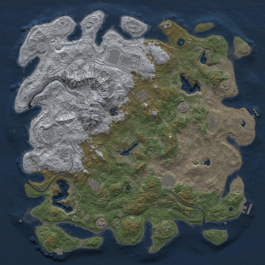 Rust Map: Procedural Map, Size: 5000, Seed: 648255, 15 Monuments