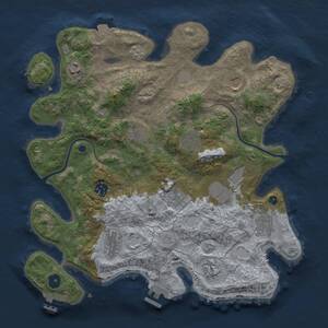 Thumbnail Rust Map: Procedural Map, Size: 3700, Seed: 1723417413, 17 Monuments