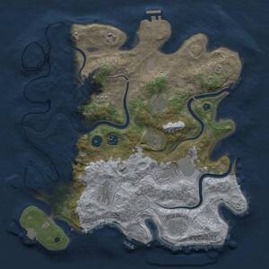 Thumbnail Rust Map: Procedural Map, Size: 3700, Seed: 1723417413, 14 Monuments