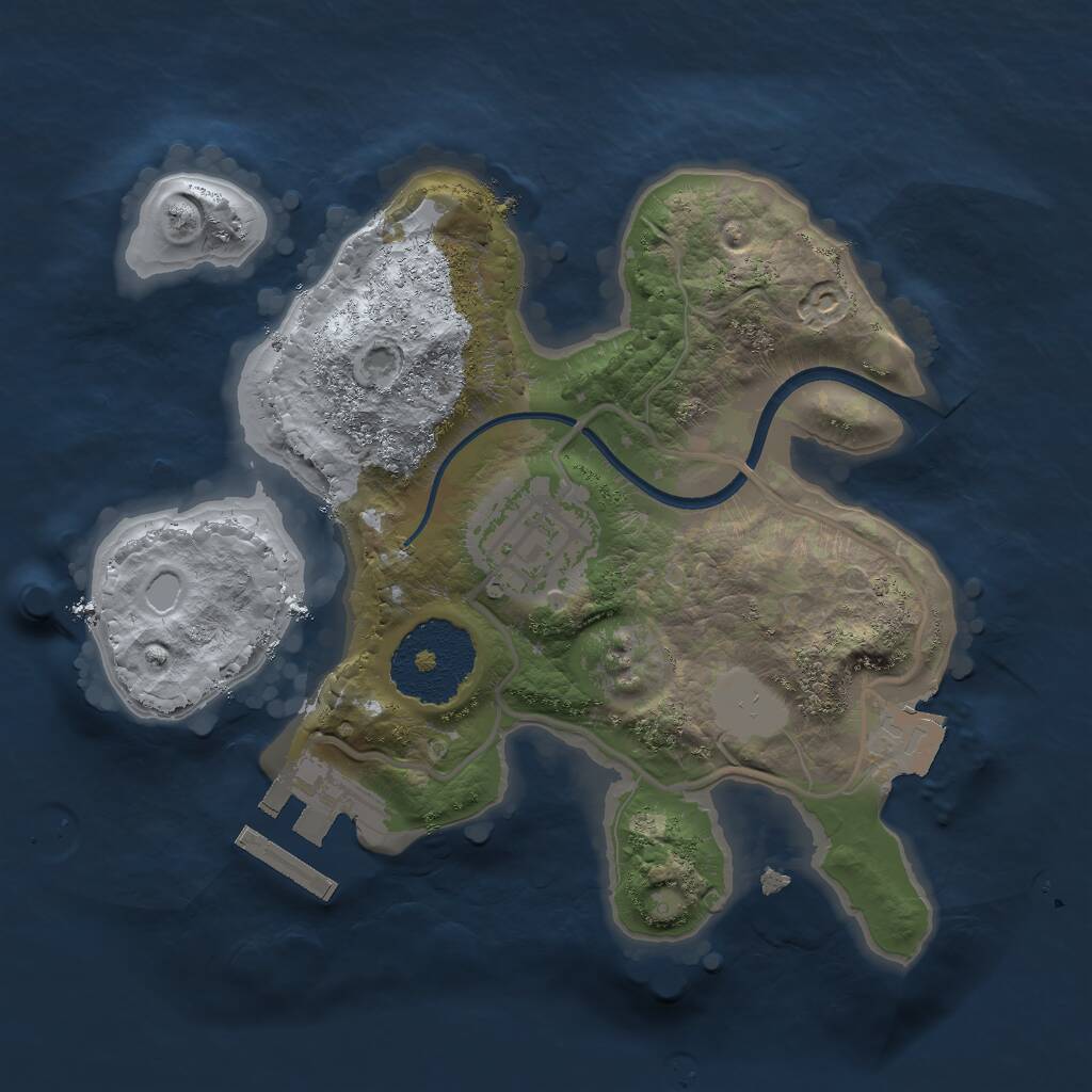 Rust Map: Procedural Map, Size: 2000, Seed: 49689, 3 Monuments