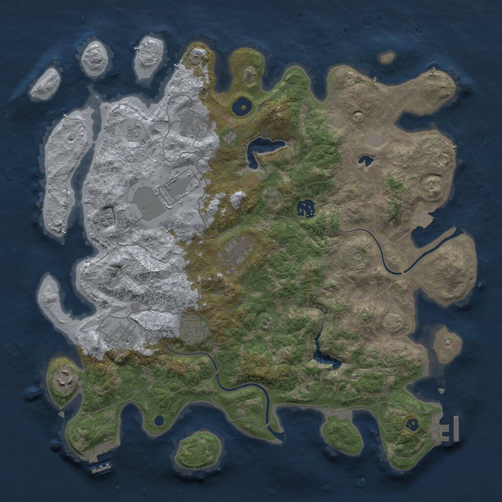 Rust Map: Procedural Map, Size: 4000, Seed: 286402, 14 Monuments