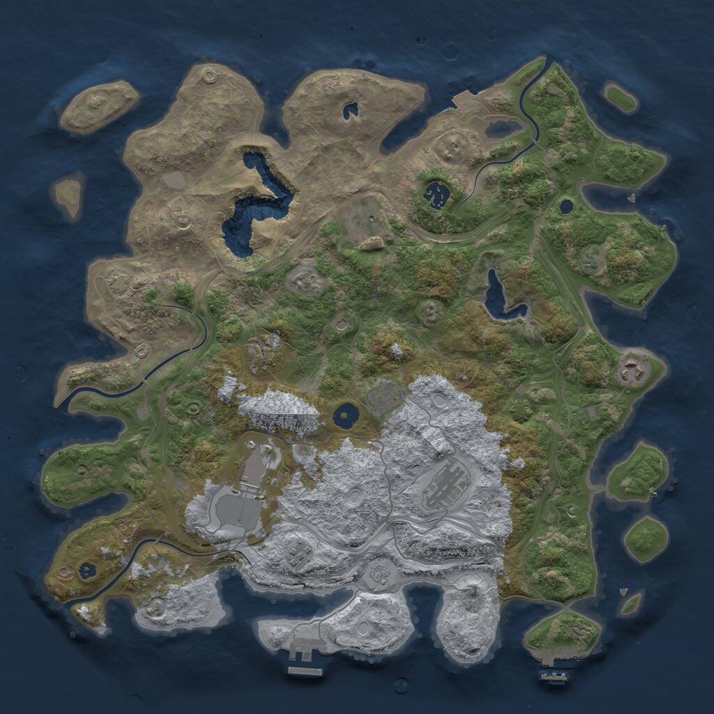 Rust Map: Procedural Map, Size: 4250, Seed: 1404394994, 14 Monuments