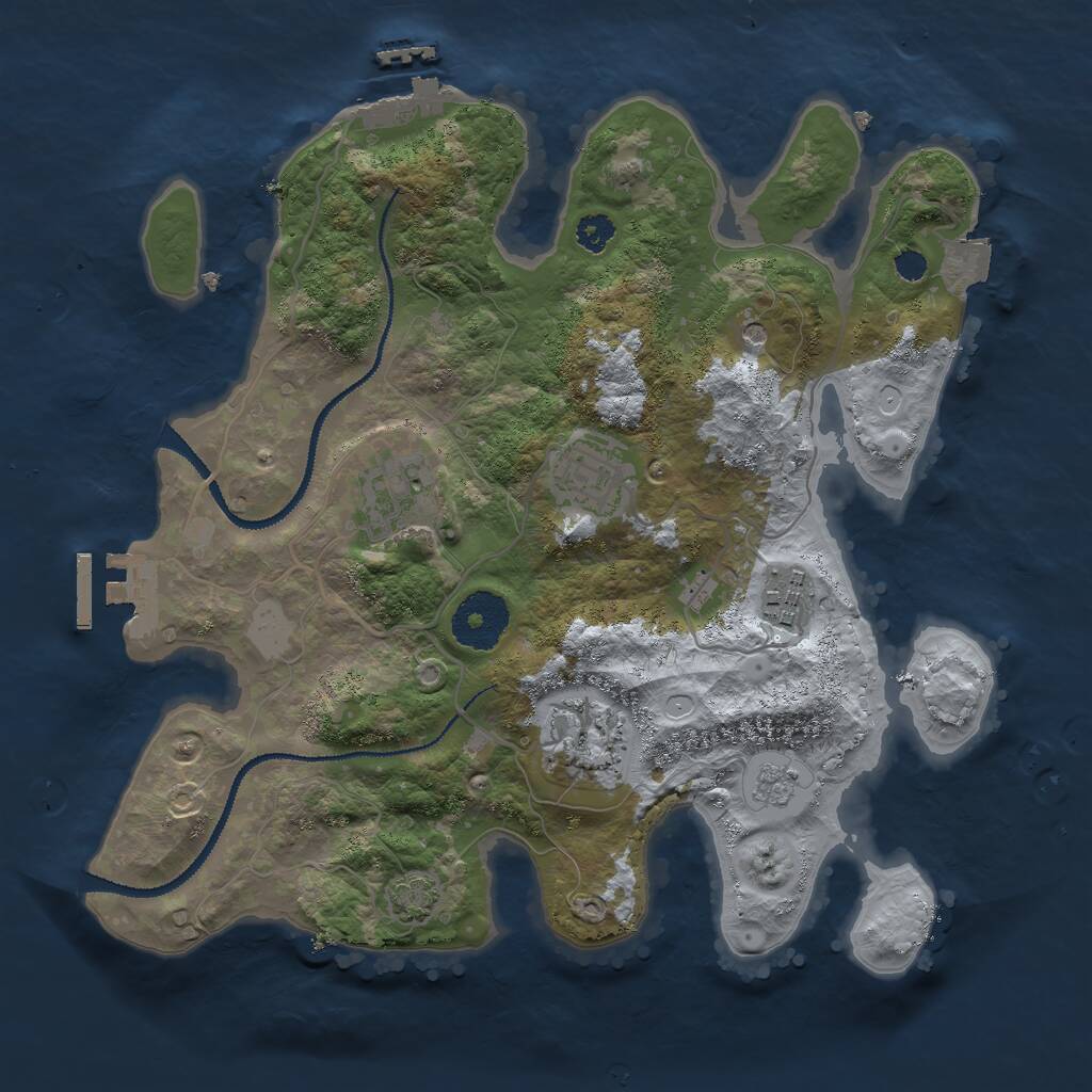 Rust Map: Procedural Map, Size: 2900, Seed: 215, 10 Monuments