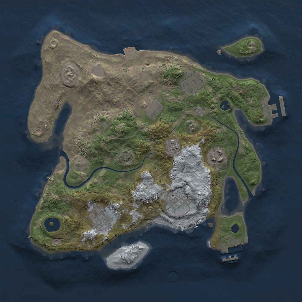 Rust Map: Procedural Map, Size: 3000, Seed: 182525, 10 Monuments