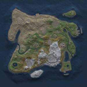 Thumbnail Rust Map: Procedural Map, Size: 3000, Seed: 182525, 10 Monuments