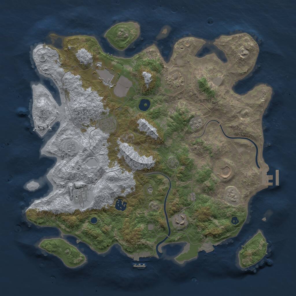 Rust Map: Procedural Map, Size: 3800, Seed: 900409688, 14 Monuments