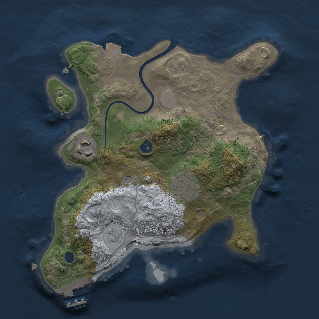 Rust Map: Procedural Map, Size: 2500, Seed: 3533, 6 Monuments