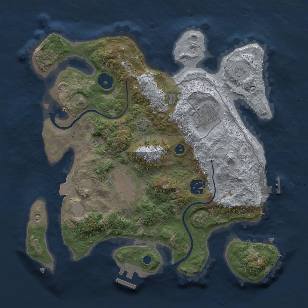 Rust Map: Procedural Map, Size: 3000, Seed: 69420911, 9 Monuments