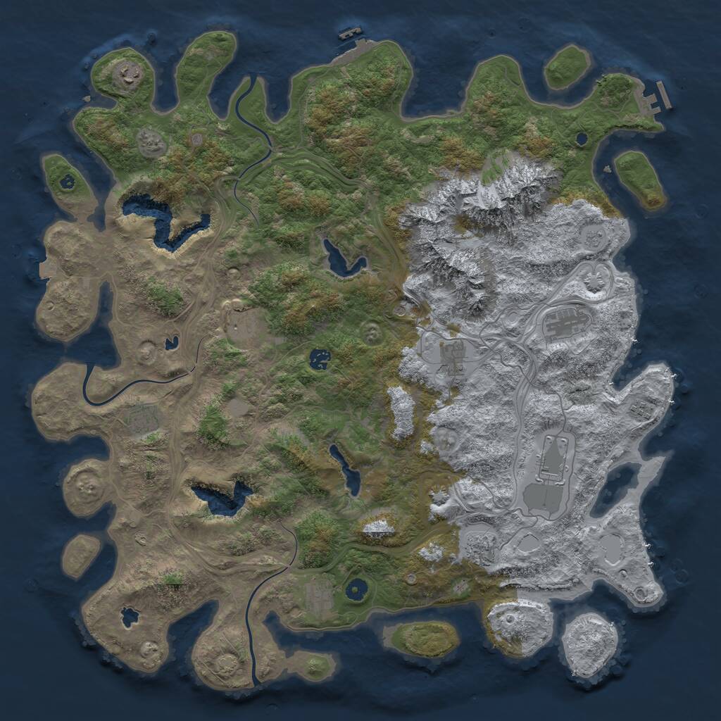 Rust Map: Procedural Map, Size: 5005, Seed: 4512, 16 Monuments