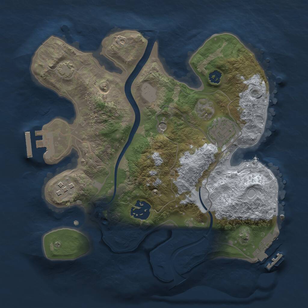 Rust Map: Procedural Map, Size: 2400, Seed: 819, 8 Monuments