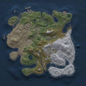 Thumbnail Rust Map: Procedural Map, Size: 3000, Seed: 1924821865, 8 Monuments