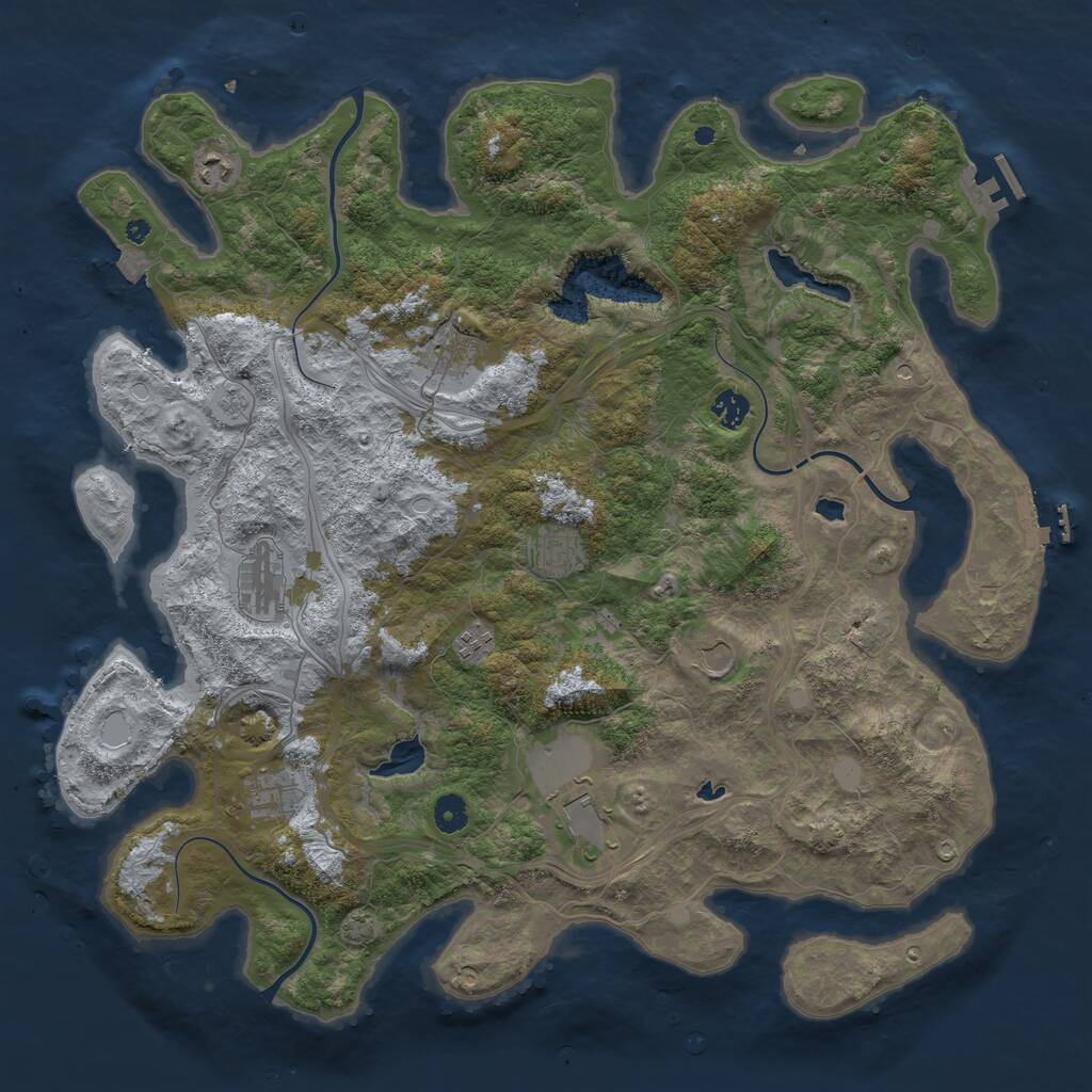 Rust Map: Procedural Map, Size: 4500, Seed: 237890432, 15 Monuments