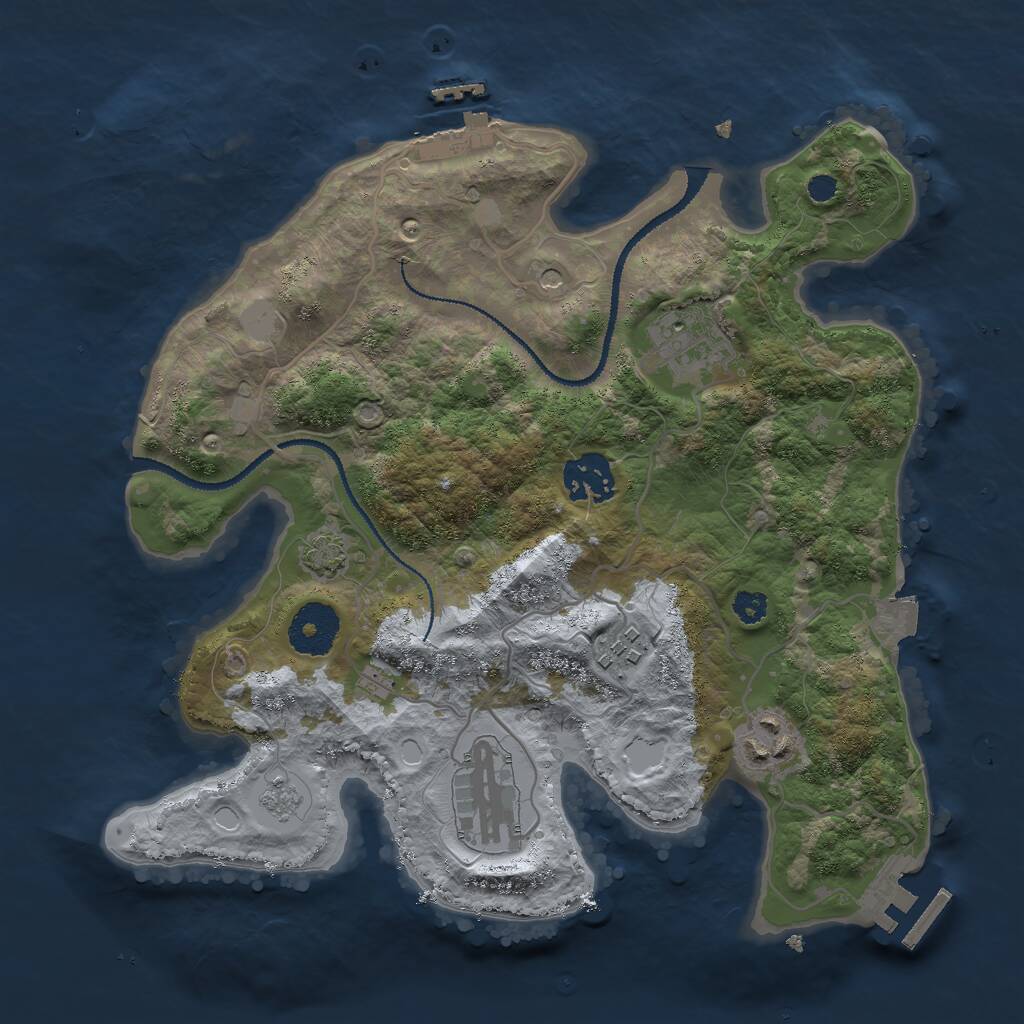 Rust Map: Procedural Map, Size: 3000, Seed: 1288815529, 11 Monuments