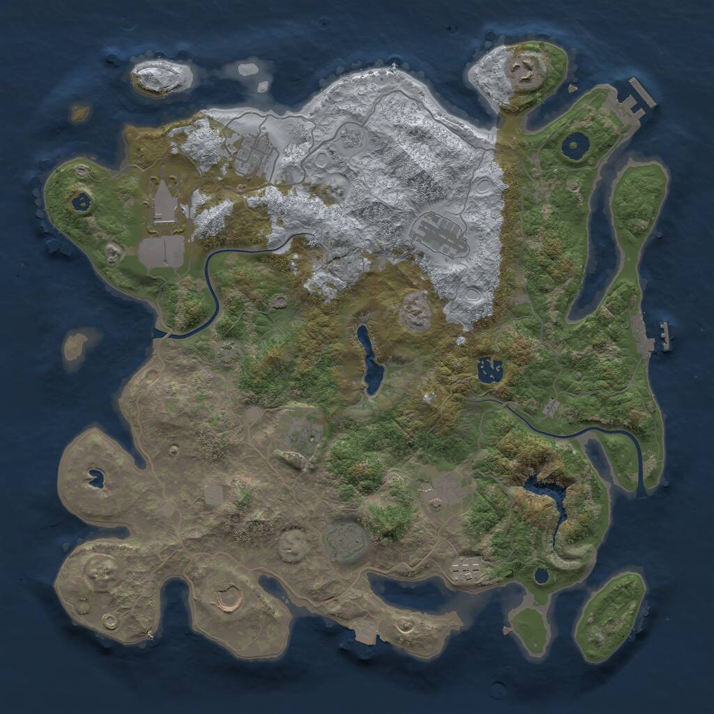 Rust Map: Procedural Map, Size: 4000, Seed: 976642688, 15 Monuments