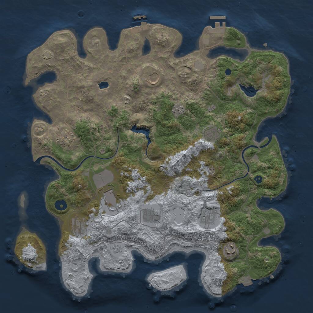 Rust Map: Procedural Map, Size: 4000, Seed: 1200786502, 15 Monuments