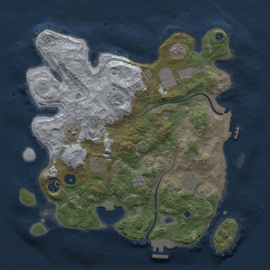 Rust Map: Procedural Map, Size: 3500, Seed: 1969514976, 13 Monuments