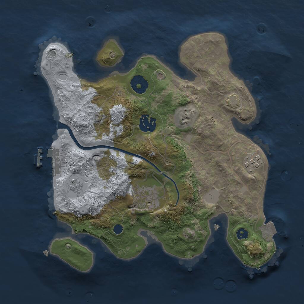 Rust Map: Procedural Map, Size: 2600, Seed: 995869182, 7 Monuments