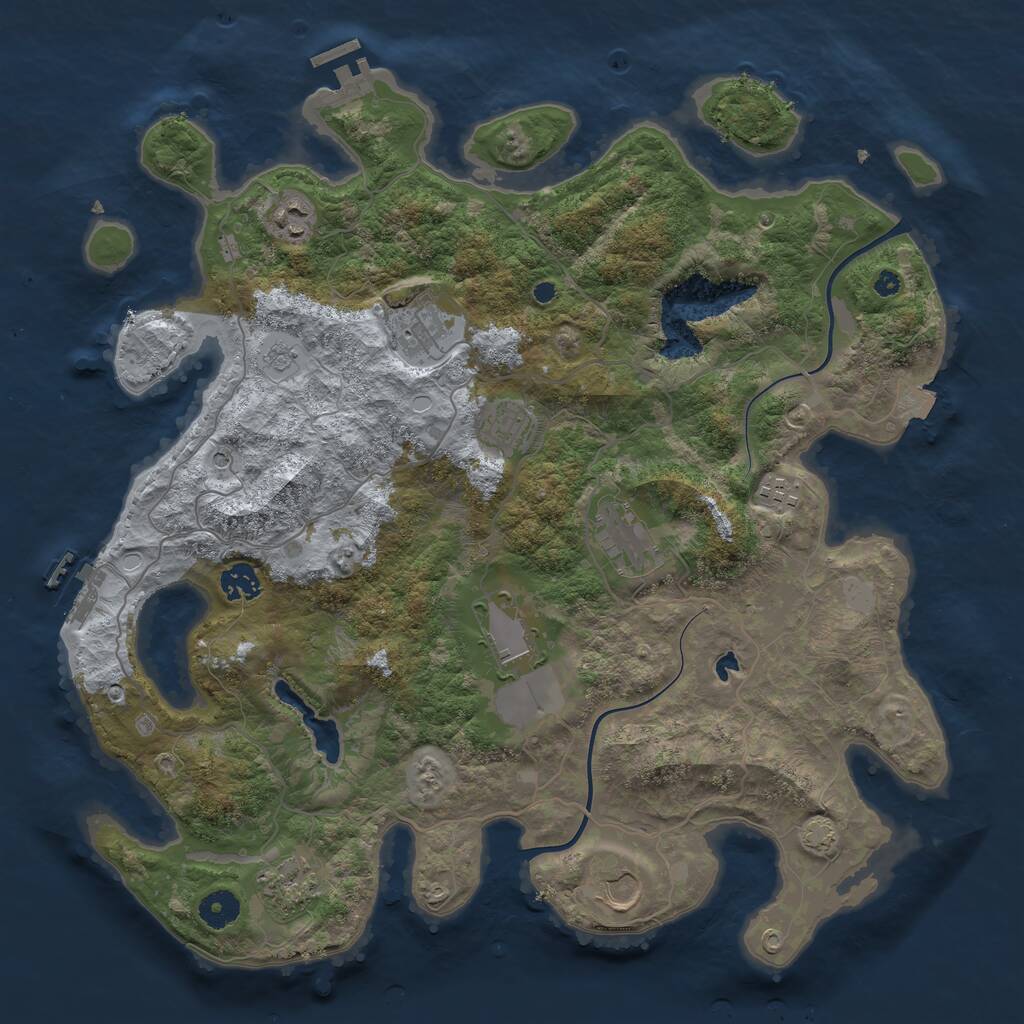 Rust Map: Procedural Map, Size: 4000, Seed: 1062751366, 15 Monuments