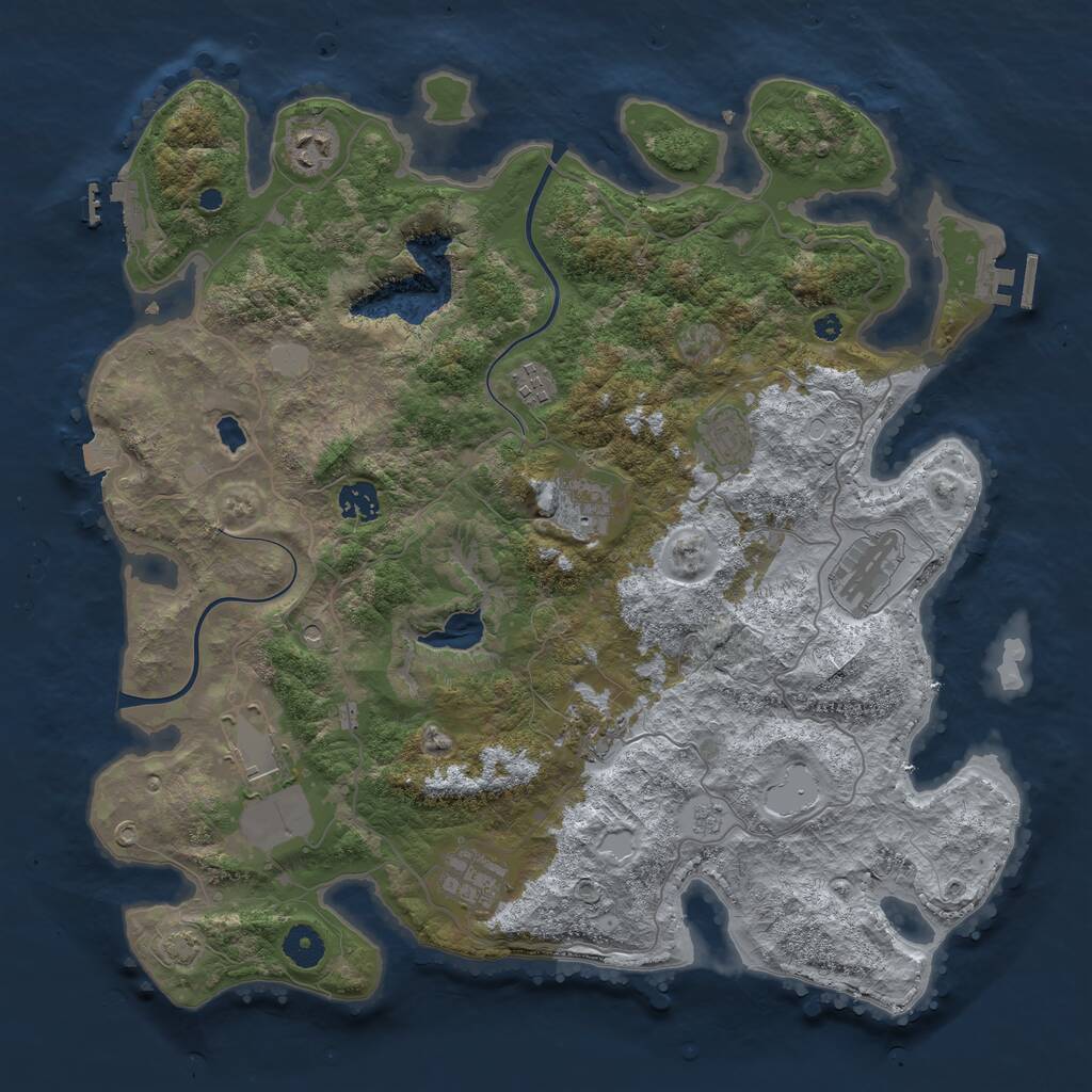 Rust Map: Procedural Map, Size: 4000, Seed: 281401378, 15 Monuments