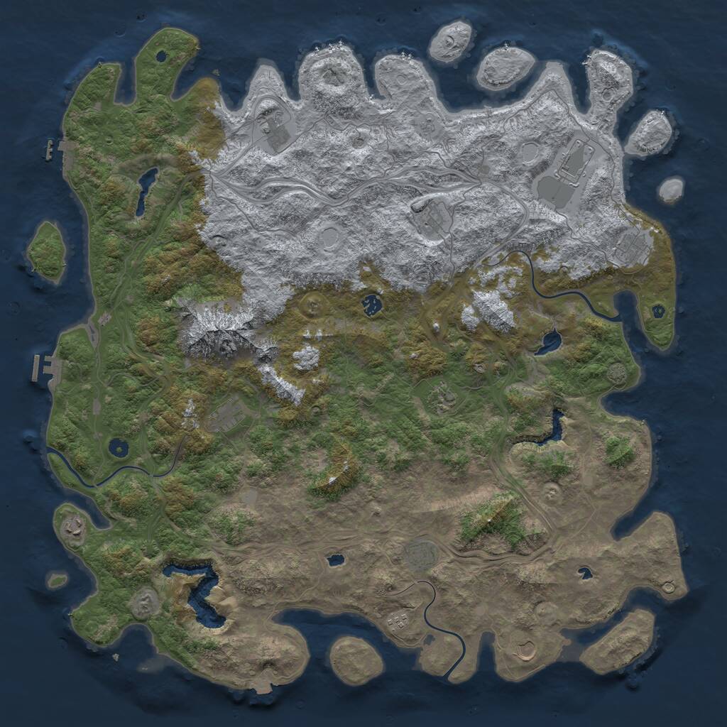 Rust Map: Procedural Map, Size: 5500, Seed: 96344876, 17 Monuments