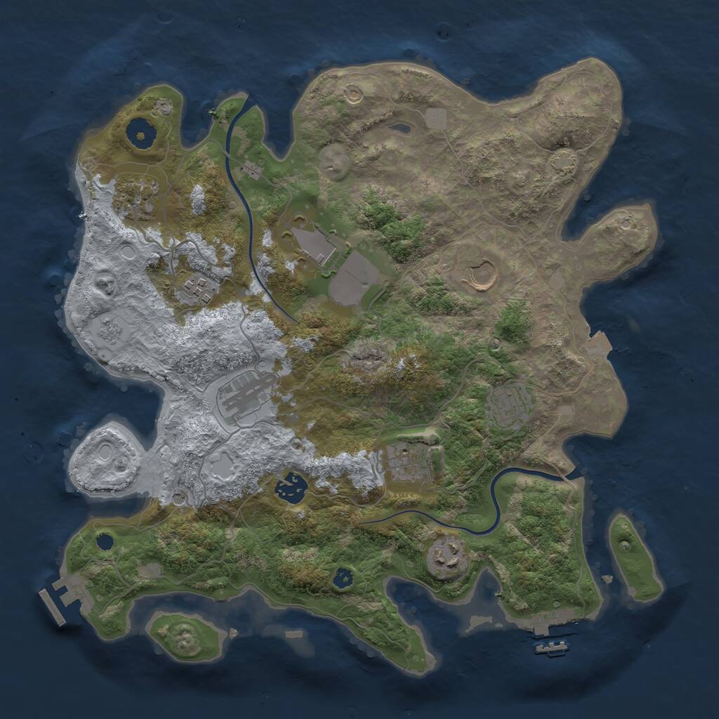 Rust Map: Procedural Map, Size: 3600, Seed: 806, 15 Monuments