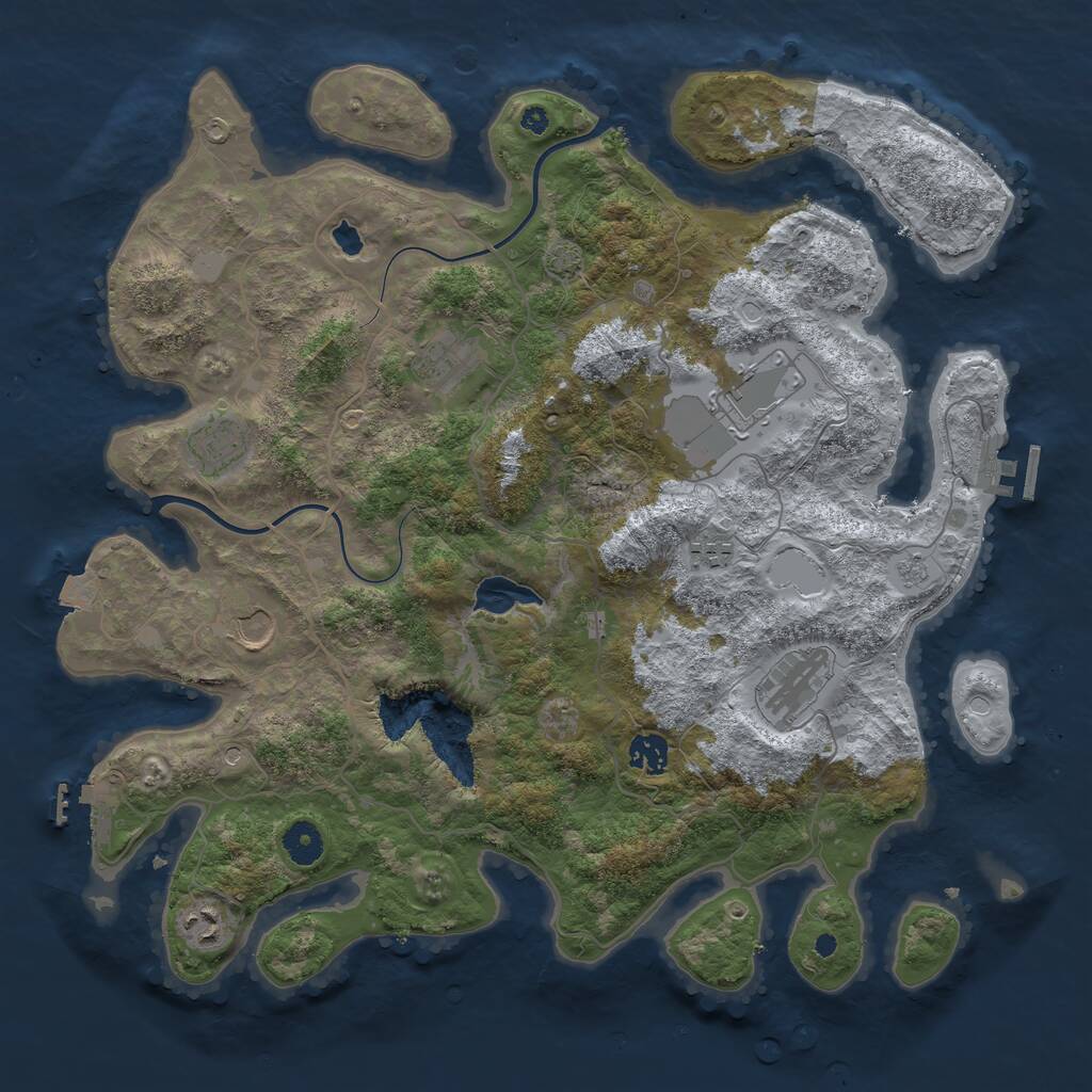 Rust Map: Procedural Map, Size: 4000, Seed: 1330764778, 14 Monuments