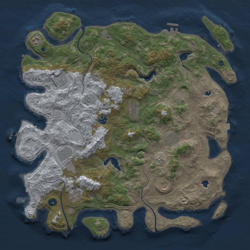 Rust Map: Procedural Map, Size: 4500, Seed: 51359, 16 Monuments