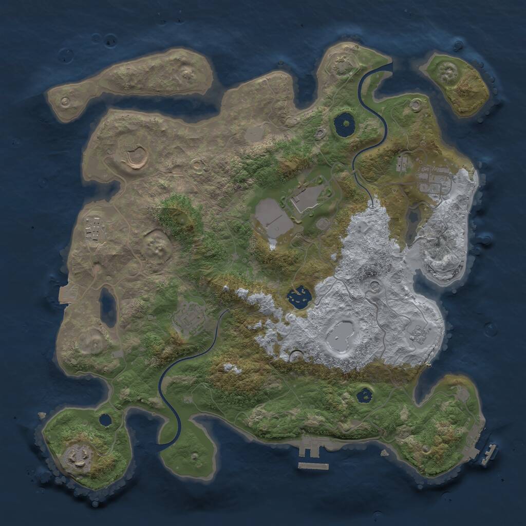 Rust Map: Procedural Map, Size: 3500, Seed: 602213604, 13 Monuments