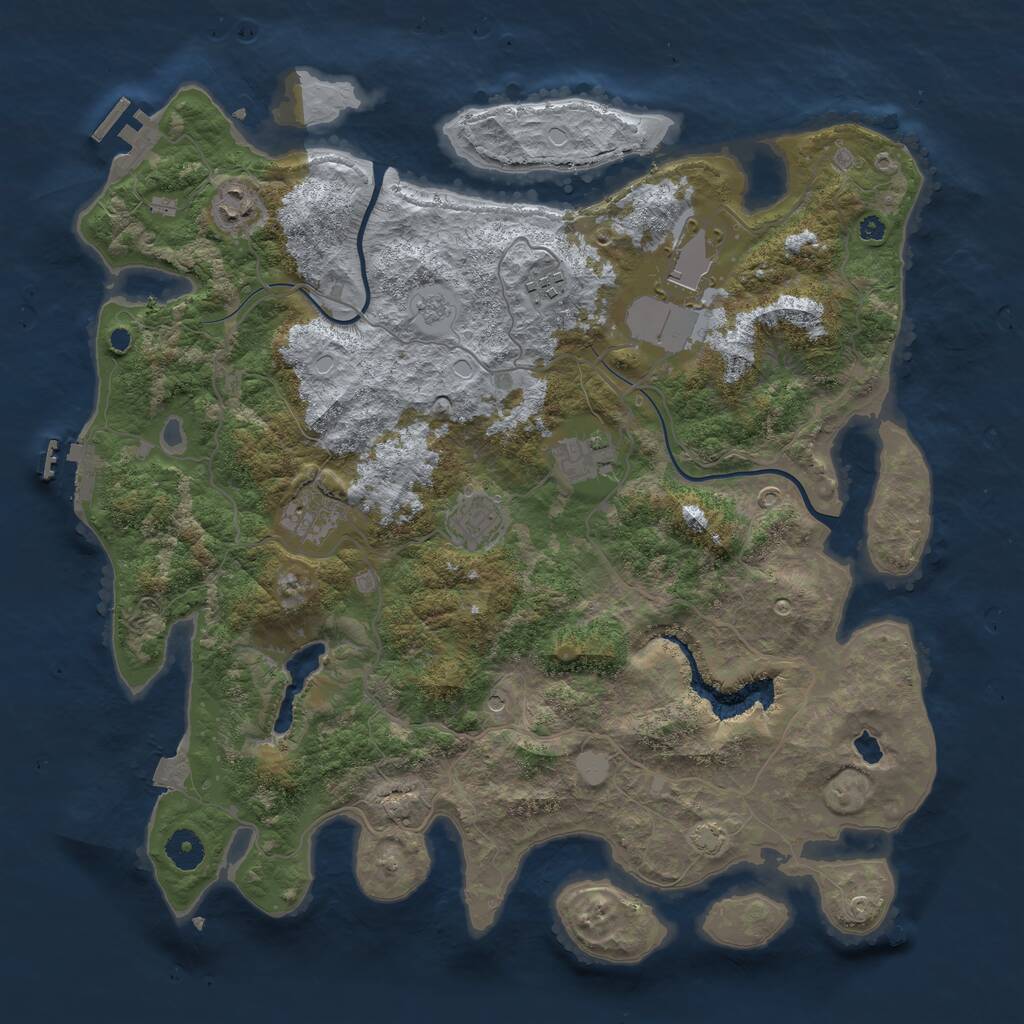 Rust Map: Procedural Map, Size: 4000, Seed: 168549849, 12 Monuments