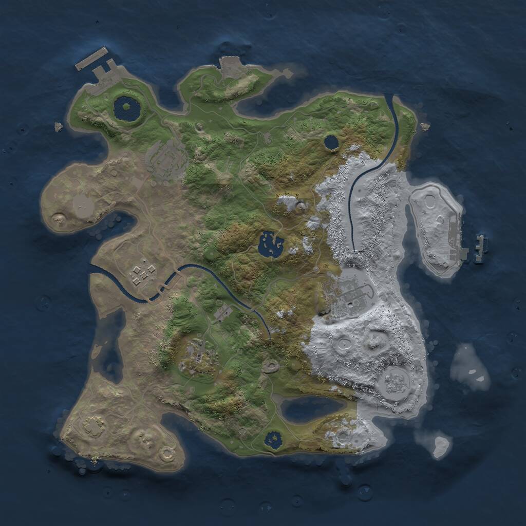 Rust Map: Procedural Map, Size: 3000, Seed: 1484428585, 10 Monuments