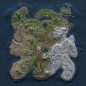 Thumbnail Rust Map: Procedural Map, Size: 3000, Seed: 1995952242, 11 Monuments