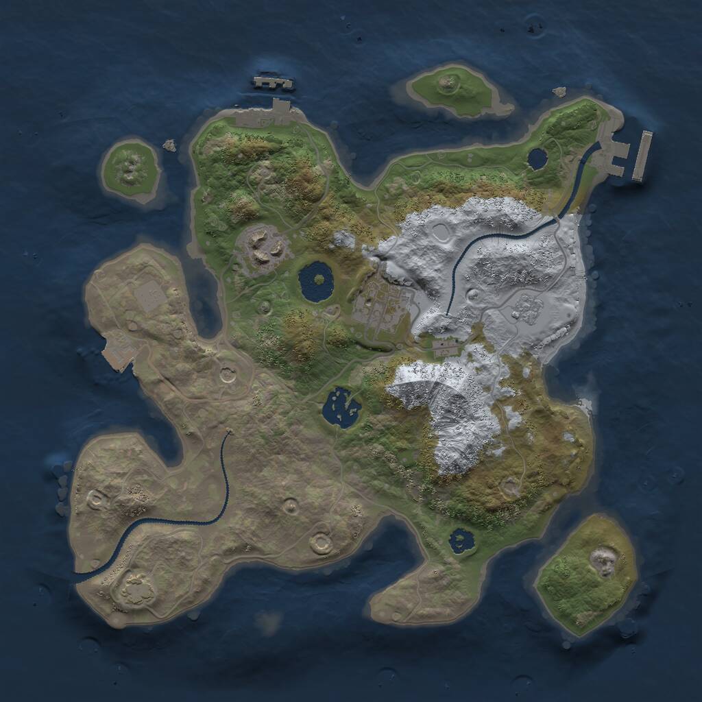 Rust Map: Procedural Map, Size: 2800, Seed: 26523, 9 Monuments