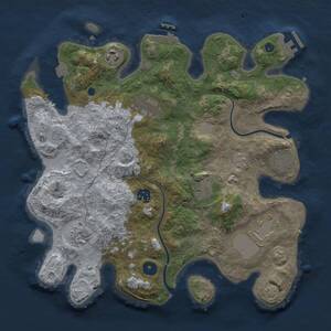 Thumbnail Rust Map: Procedural Map, Size: 3500, Seed: 433520400, 14 Monuments