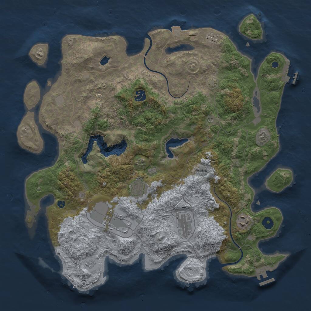 Rust Map: Procedural Map, Size: 4000, Seed: 1391974016, 12 Monuments