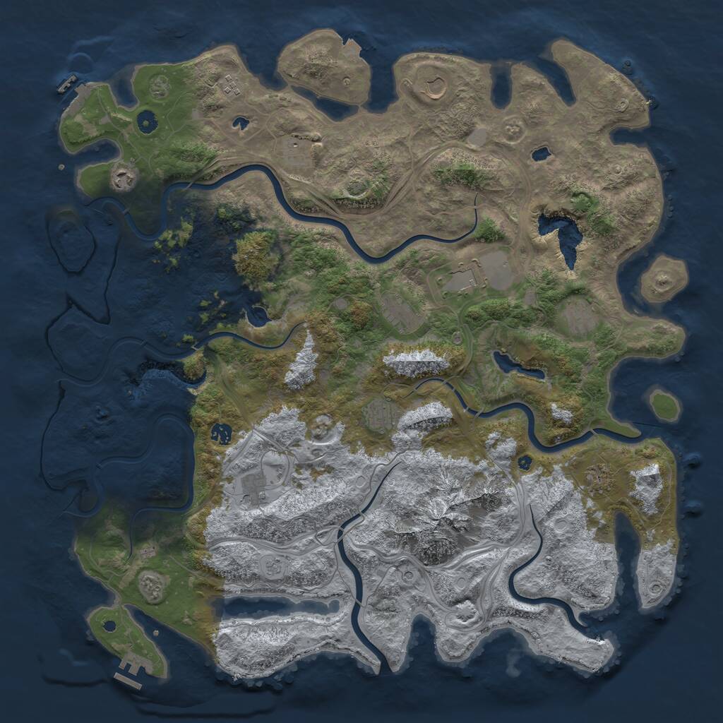 Rust Map: Procedural Map, Size: 5000, Seed: 144256385, 17 Monuments