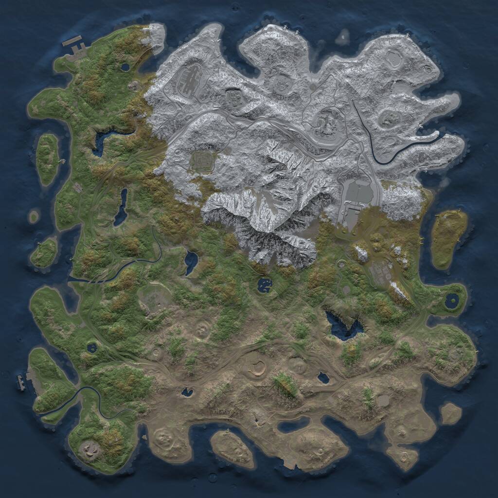 Rust Map: Procedural Map, Size: 5000, Seed: 1171951185, 16 Monuments