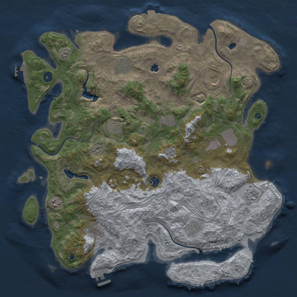 Rust Map: Procedural Map, Size: 4500, Seed: 504516671, 17 Monuments