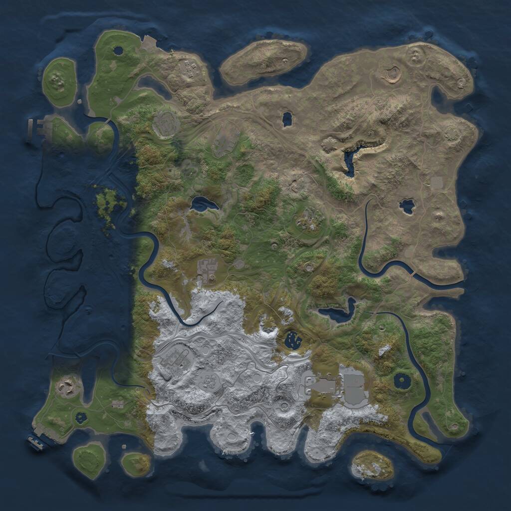 Rust Map: Procedural Map, Size: 4500, Seed: 67250, 16 Monuments