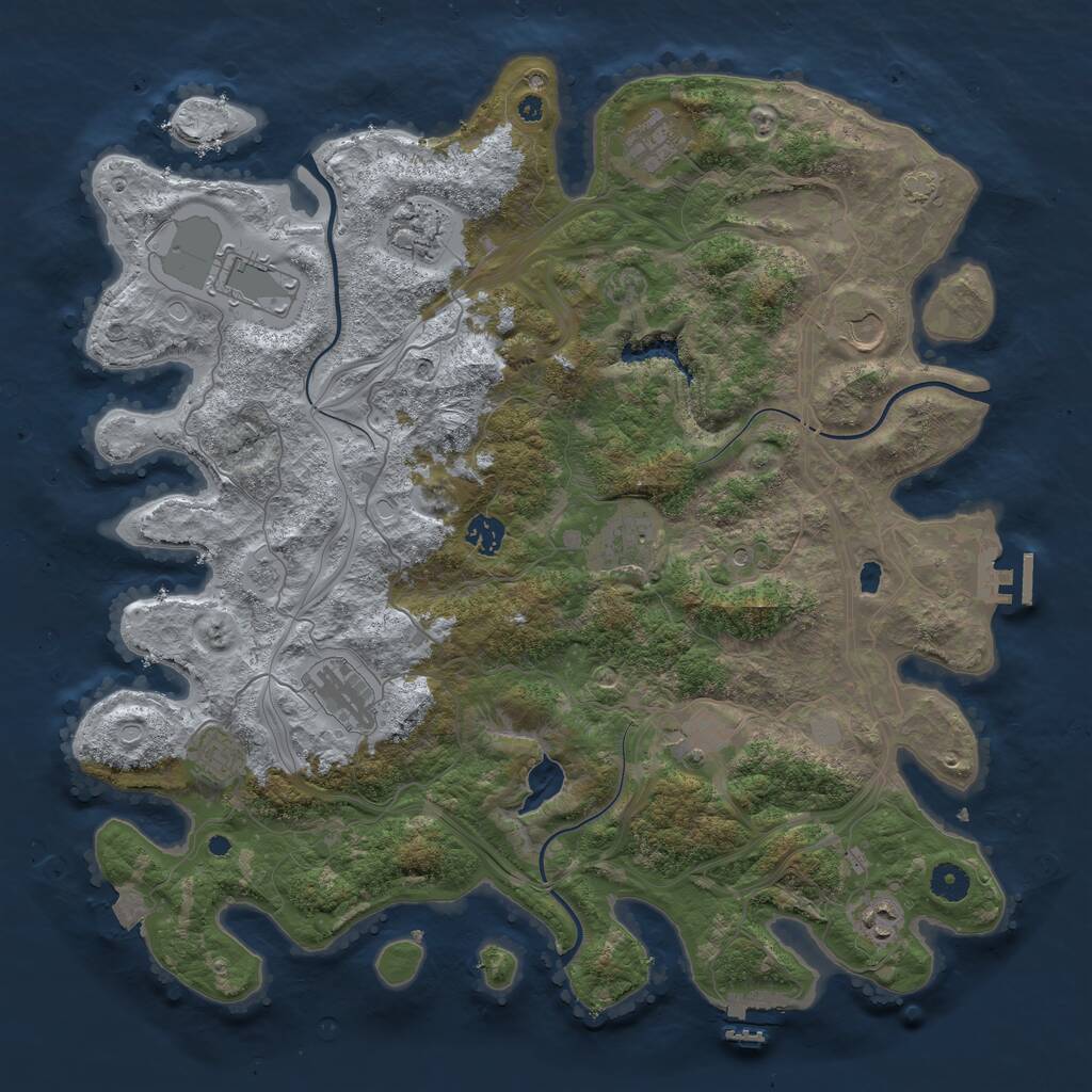 Rust Map: Procedural Map, Size: 4250, Seed: 1586575889, 16 Monuments