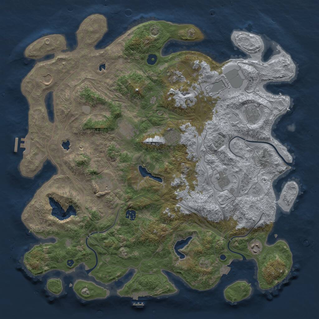 Rust Map: Procedural Map, Size: 4500, Seed: 1880518659, 17 Monuments