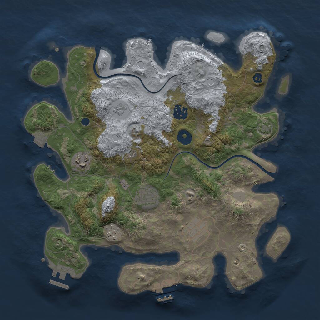 Rust Map: Procedural Map, Size: 3210, Seed: 7860934, 11 Monuments