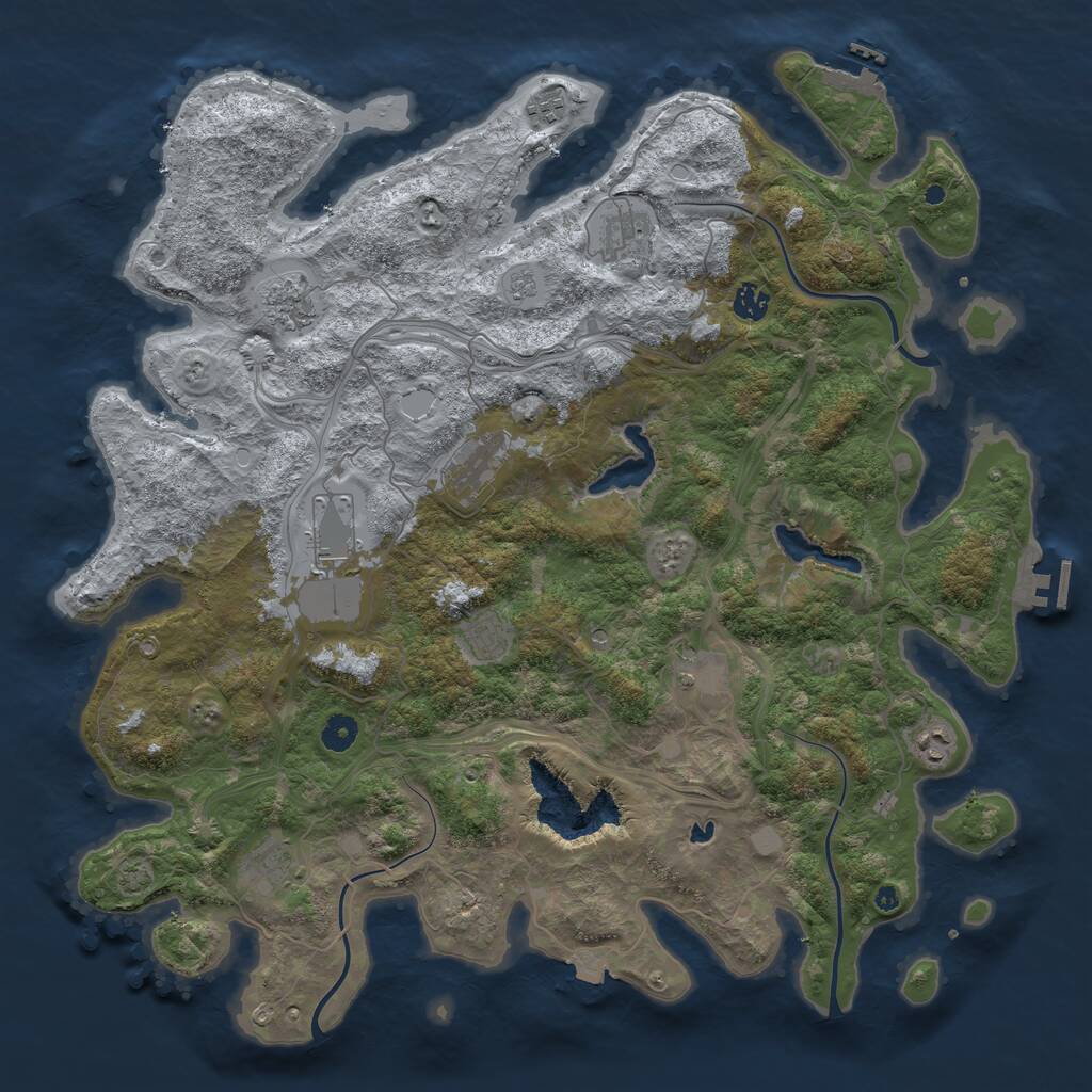 Rust Map: Procedural Map, Size: 4500, Seed: 1976687002, 16 Monuments