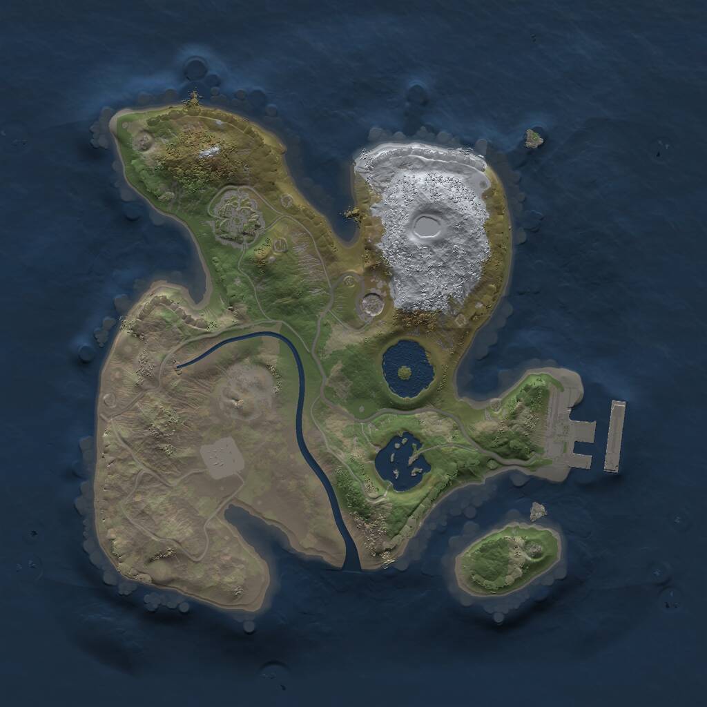 Rust Map: Procedural Map, Size: 2000, Seed: 1688799066, 5 Monuments