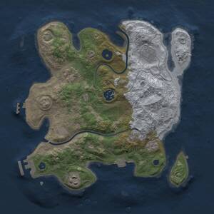 Thumbnail Rust Map: Procedural Map, Size: 3000, Seed: 1042167201, 11 Monuments