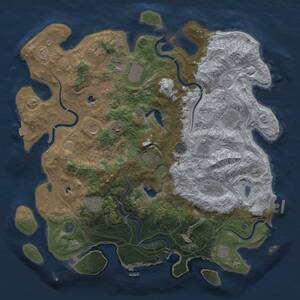 Thumbnail Rust Map: Procedural Map, Size: 4500, Seed: 1088146539, 19 Monuments