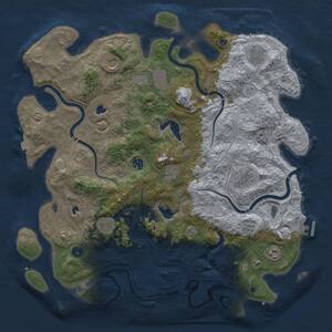 Thumbnail Rust Map: Procedural Map, Size: 4500, Seed: 1088146539, 16 Monuments