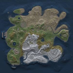 Thumbnail Rust Map: Procedural Map, Size: 3000, Seed: 1993393473, 12 Monuments