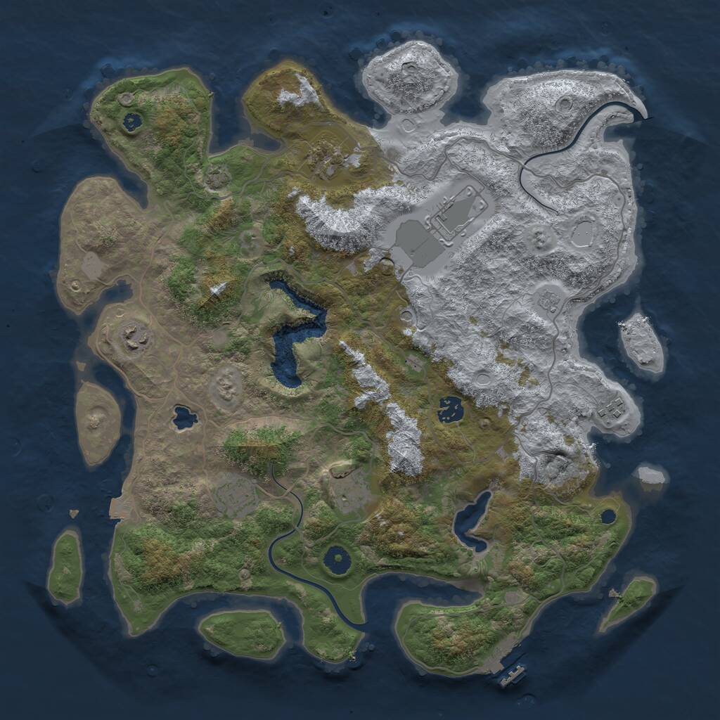 Rust Map: Procedural Map, Size: 4000, Seed: 69420911, 12 Monuments