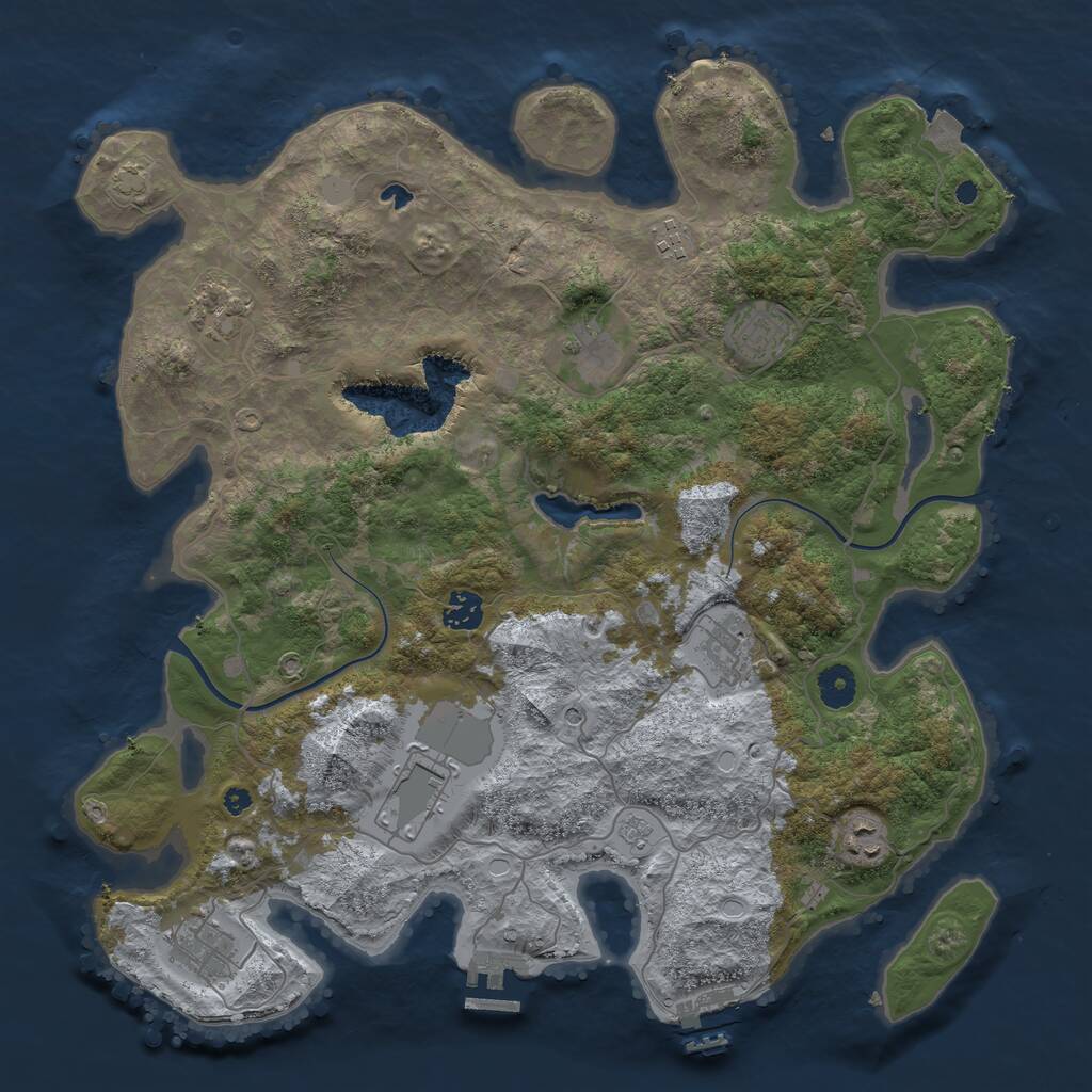 Rust Map: Procedural Map, Size: 4000, Seed: 2122930774, 15 Monuments